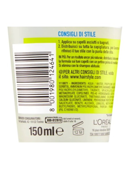 studio line gel per capelli - 150ml - n.6 - invisi fix forte mineral 24h: tuttocasashop.it: igiene e cura della persona