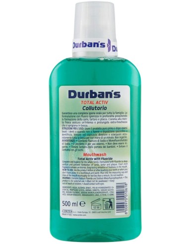 durbans collutorio per igiene dentale 500ml - active - menta piperita: tuttocasashop.it: igiene e cura della persona