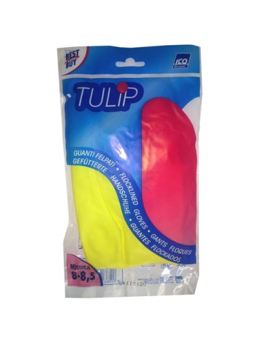 tulip guanti in gomma felpati - taglia grande l: tuttocasashop.it: pulizia e cura della casa