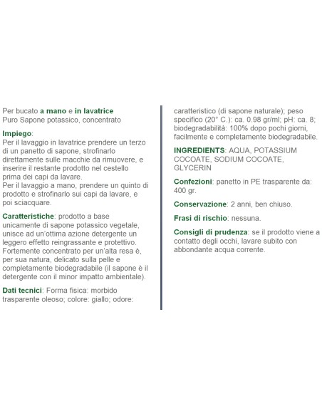 alga sapone bucato gel 400g ecologico - per bucato a mano e in lavatrice: tuttocasashop.it: prodotti per bucato e tessuti