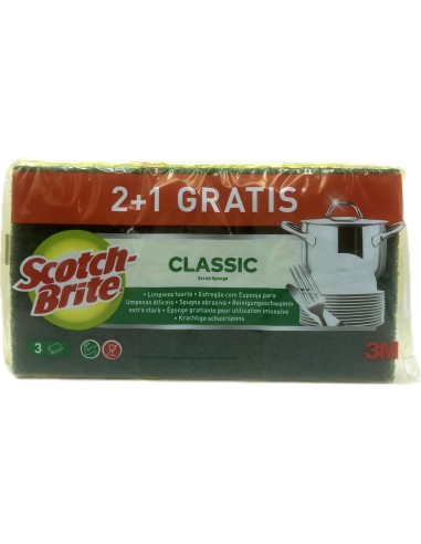 scotch-brite spugne con abrasivo 3pz - confezione tris: tuttocasashop.it: pulizia e cura della casa