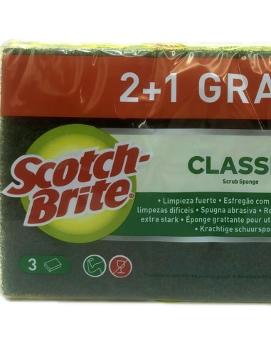 scotch-brite spugne con abrasivo 3pz - confezione tris: tuttocasashop.it: pulizia e cura della casa