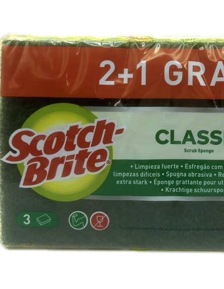 scotch-brite spugne con abrasivo 3pz - confezione tris: tuttocasashop.it: pulizia e cura della casa