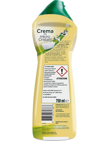 cif crema detergente cremoso - 750ml - limone: tuttocasashop.it: pulizia e cura della casa