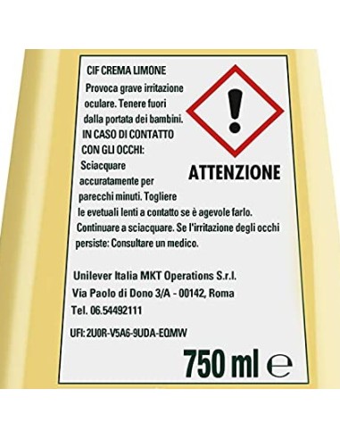 cif crema detergente cremoso - 750ml - limone: tuttocasashop.it: pulizia e cura della casa