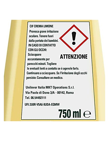 cif crema detergente cremoso - 750ml - limone: tuttocasashop.it: pulizia e cura della casa