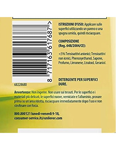 cif crema detergente cremoso - 750ml - limone: tuttocasashop.it: pulizia e cura della casa
