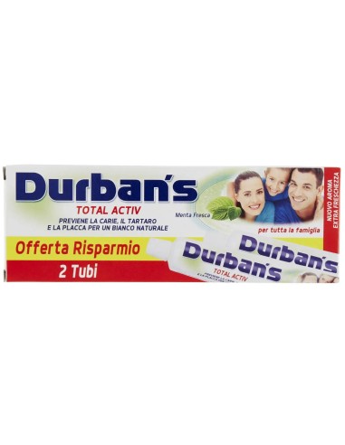 durbans dentifricio - 2 tubi da 75ml - activ: tuttocasashop.it: igiene e cura della persona