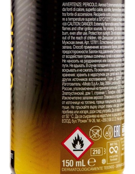 malizia uomo deodorante spray - 150ml - amber: tuttocasashop.it: igiene e cura della persona