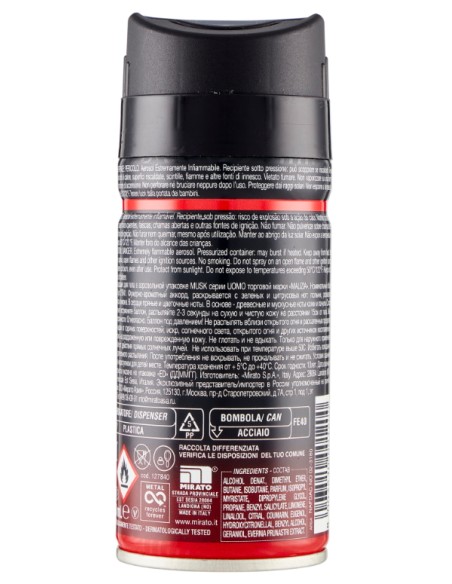 malizia uomo deodorante spray - 150ml - musk: tuttocasashop.it: igiene e cura della persona