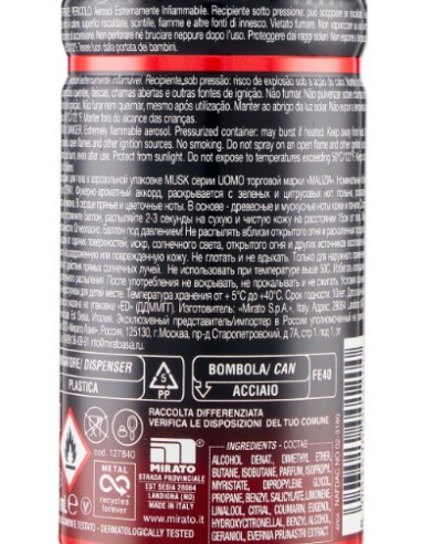 malizia uomo deodorante spray - 150ml - musk: tuttocasashop.it: igiene e cura della persona