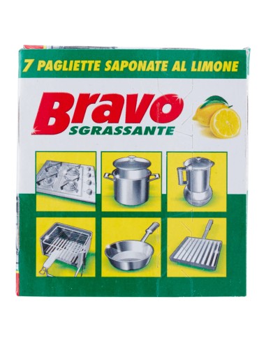 bravo pagliette di retina saponata - 7 pezzi - tamponi abrasivi al limone: tuttocasashop.it: pulizia e cura della casa