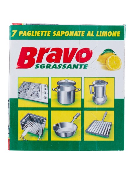 bravo pagliette di retina saponata - 7 pezzi - tamponi abrasivi al limone: tuttocasashop.it: pulizia e cura della casa