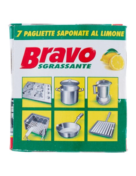 bravo pagliette di retina saponata - 7 pezzi - tamponi abrasivi al limone: tuttocasashop.it: pulizia e cura della casa
