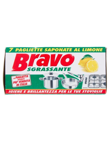 bravo pagliette di retina saponata - 7 pezzi - tamponi abrasivi al limone: tuttocasashop.it: pulizia e cura della casa