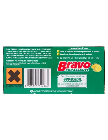 bravo pagliette di retina saponata - 7 pezzi - tamponi abrasivi al limone: tuttocasashop.it: pulizia e cura della casa