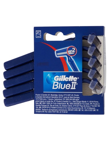 gillette blue ii rasoi radi e getta bilama - 5 pezzi - classic: tuttocasashop.it: igiene e cura della persona