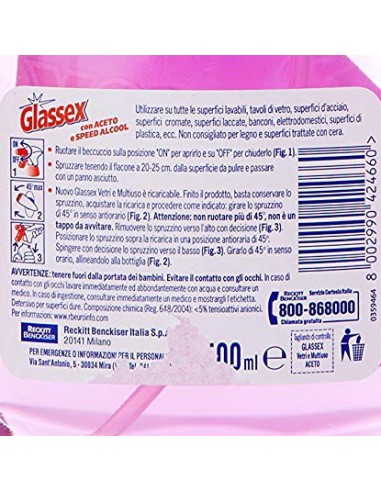 glassex detergente multiuso 500ml - con aceto: tuttocasashop.it: pulizia e cura della casa