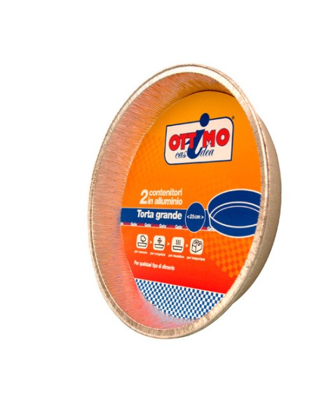 ottimo vaschetta alluminio formato torta - diametro 27cm - 2 pezzi: tuttocasashop.it: carta & monouso