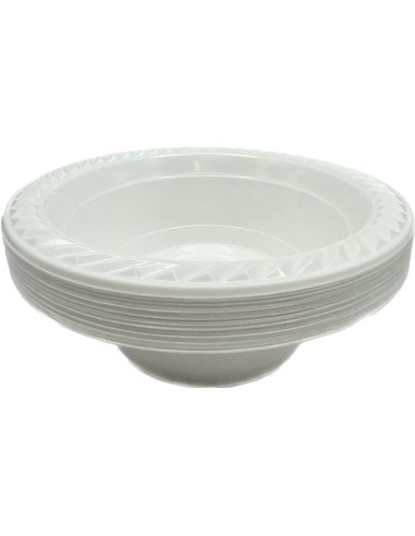 25 ciotole in plastica riutilizzabili - 500cc - diametro 17cm - bianco: tuttocasashop.it: carta & monouso