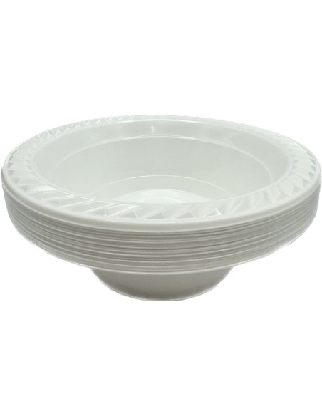 25 ciotole in plastica riutilizzabili - 500cc - diametro 17cm - bianco: tuttocasashop.it: carta & monouso