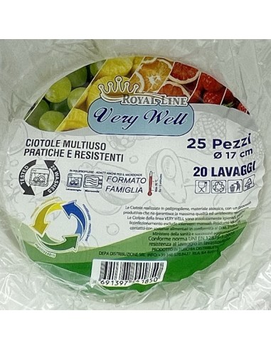 25 ciotole in plastica riutilizzabili - 500cc - diametro 17cm - bianco: tuttocasashop.it: carta & monouso