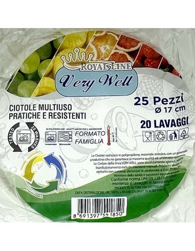 25 ciotole in plastica riutilizzabili - 500cc - diametro 17cm - bianco: tuttocasashop.it: carta & monouso