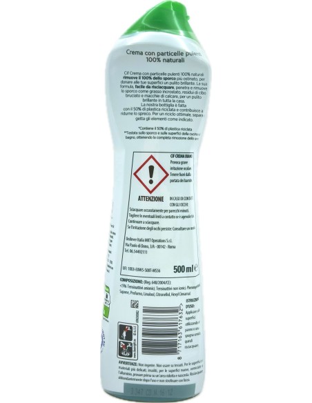 cif crema detergente cremoso - 500ml - classico: tuttocasashop.it: pulizia e cura della casa