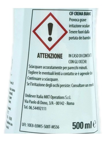 cif crema detergente cremoso - 500ml - classico: tuttocasashop.it: pulizia e cura della casa