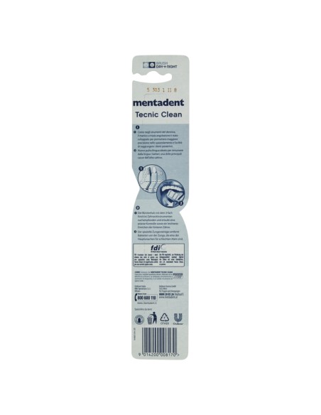 mentadent spazzolino tecnic clean - medio - setole medie: tuttocasashop.it: igiene e cura della persona