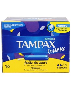 tampax compak assorbenti igienici interni - 16 pezzi - formato regular: tuttocasashop.it: igiene e cura della persona