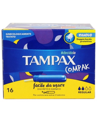 tampax compak assorbenti igienici interni - 16 pezzi - formato regular: tuttocasashop.it: igiene e cura della persona