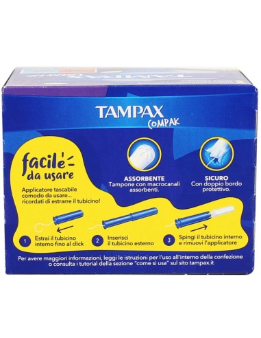 tampax compak assorbenti igienici interni - 16 pezzi - formato regular: tuttocasashop.it: igiene e cura della persona