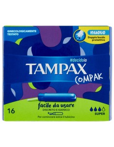 tampax compak assorbenti igienici interni - 16 pezzi - formato super: tuttocasashop.it: igiene e cura della persona