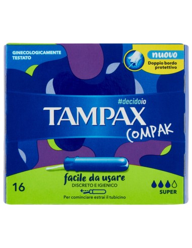 tampax compak assorbenti igienici interni - 16 pezzi - formato super: tuttocasashop.it: igiene e cura della persona