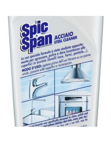 spic&span detergente per acciaio e inox - 500ml - pulisce e lucida: tuttocasashop.it: pulizia e cura della casa
