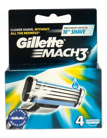 gillette mach3 ricambi per rasoio - 4 testine - tripla lama: tuttocasashop.it: igiene e cura della persona