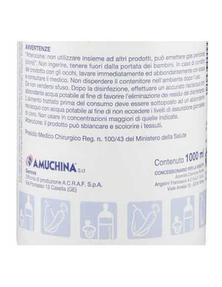 amuchina soluzione disinfettante concentrata - 1 litro: tuttocasashop.it: pulizia e cura della casa