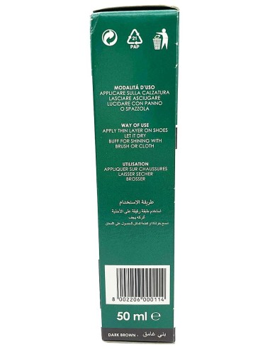 bright lucido per scarpe in crema tubo 50ml - testa di moro - marrone scuro: tuttocasashop.it: prodotti per bucato e tessuti
