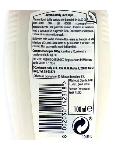 autan insetto repellente vapo 100ml - family care: tuttocasashop.it: igiene e cura della persona