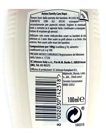 autan insetto repellente vapo 100ml - family care: tuttocasashop.it: igiene e cura della persona