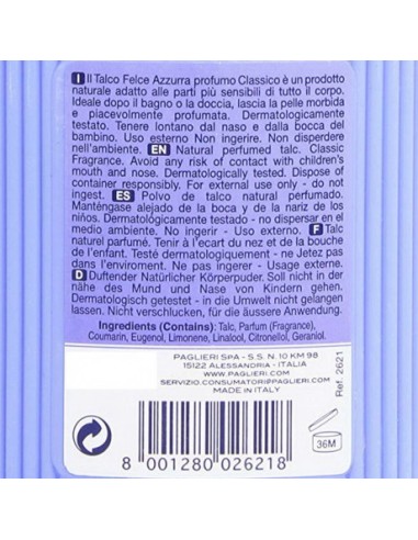felce azzurra talco barattolo - 200 grammi - classico: tuttocasashop.it: igiene e cura della persona