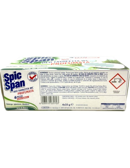 spic&span deo tavoletta wc profumata - 4 pezzi - aria di bosco: tuttocasashop.it: pulizia e cura della casa