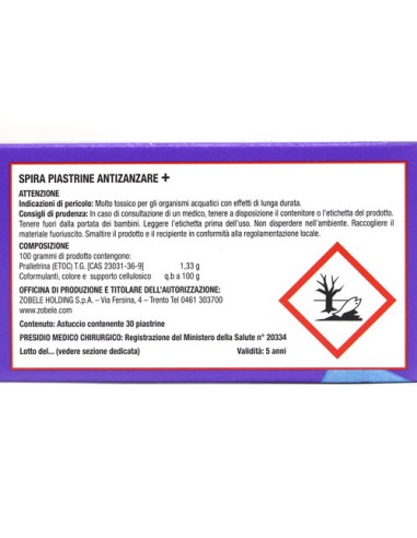 spira piastrine insetticida - 30 pezzi - antizanzare - zanzaricida: tuttocasashop.it: pulizia e cura della casa