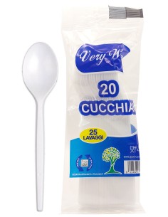 very well 20 cucchiai riutilizzabili in plastica 17cm - bianchi: tuttocasashop.it: carta & monouso