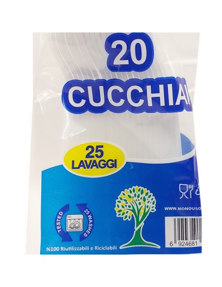 very well 20 cucchiai riutilizzabili in plastica 17cm - bianchi: tuttocasashop.it: carta & monouso