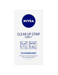 nivea clear up strip zona t - 6 pezzi - rimuove punti neri e impurita': tuttocasashop.it: igiene e cura della persona