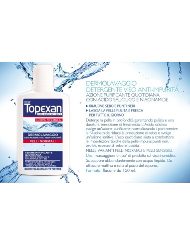 topexan detergente lavaviso - 150ml - pelli normali o grasse - brufoli: tuttocasashop.it: igiene e cura della persona