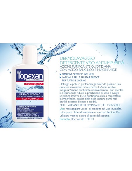 topexan detergente lavaviso - 150ml - pelli normali o grasse - brufoli: tuttocasashop.it: igiene e cura della persona