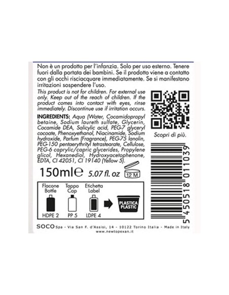 topexan detergente lavaviso - 150ml - pelli normali o grasse - brufoli: tuttocasashop.it: igiene e cura della persona